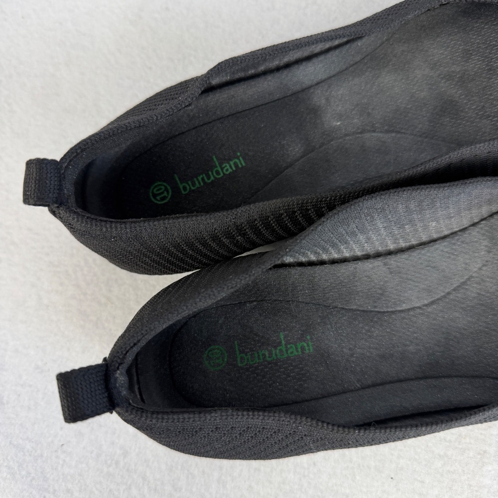 Burudani Black Knit Square Toe Ballet Flats Womens US 10 UK 8 Casual Office - Picture 9 of 10